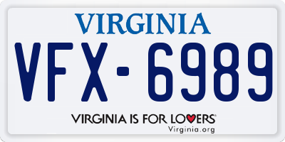 VA license plate VFX6989
