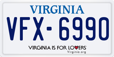 VA license plate VFX6990