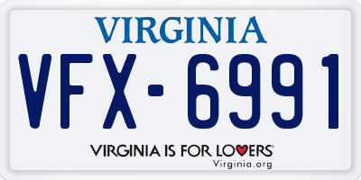 VA license plate VFX6991