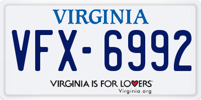 VA license plate VFX6992