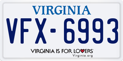 VA license plate VFX6993