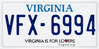 VA license plate VFX6994