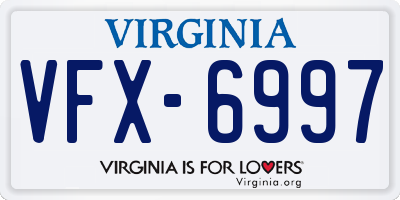 VA license plate VFX6997