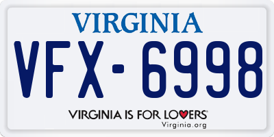 VA license plate VFX6998