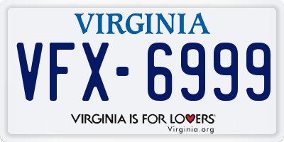 VA license plate VFX6999