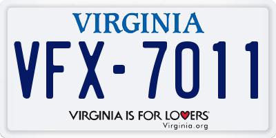 VA license plate VFX7011
