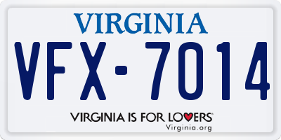 VA license plate VFX7014