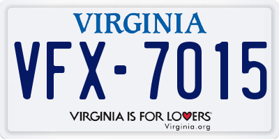 VA license plate VFX7015