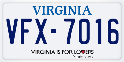 VA license plate VFX7016