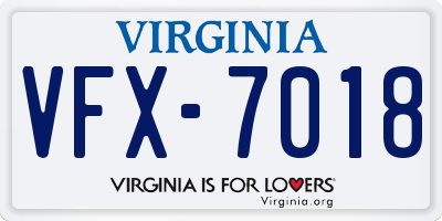 VA license plate VFX7018