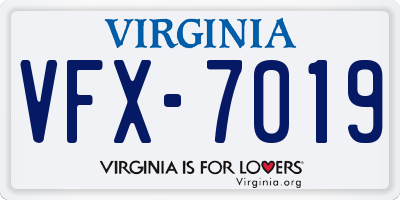 VA license plate VFX7019