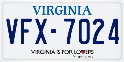 VA license plate VFX7024