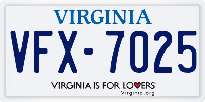 VA license plate VFX7025