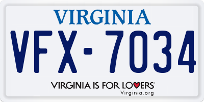 VA license plate VFX7034