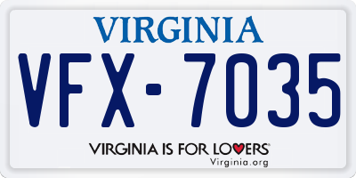 VA license plate VFX7035