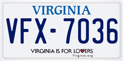 VA license plate VFX7036