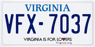 VA license plate VFX7037