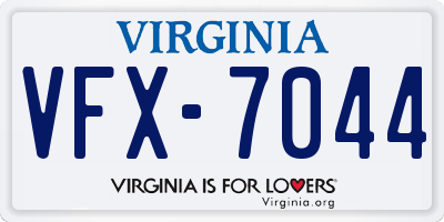 VA license plate VFX7044