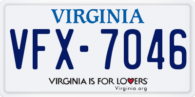 VA license plate VFX7046