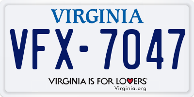 VA license plate VFX7047
