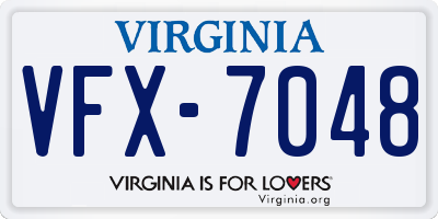 VA license plate VFX7048