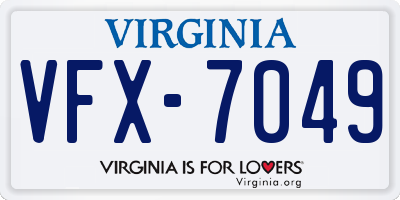 VA license plate VFX7049