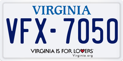 VA license plate VFX7050