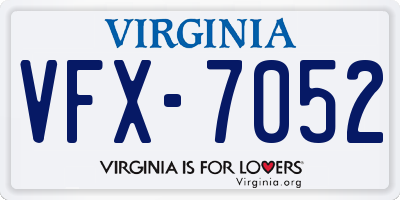 VA license plate VFX7052
