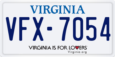 VA license plate VFX7054