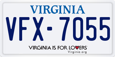 VA license plate VFX7055