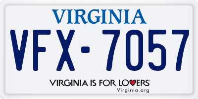 VA license plate VFX7057
