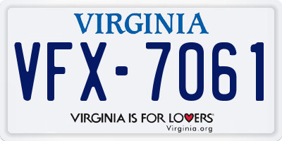VA license plate VFX7061