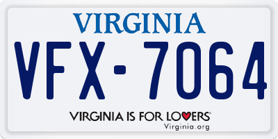 VA license plate VFX7064