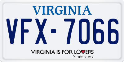 VA license plate VFX7066