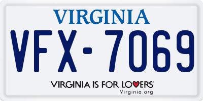 VA license plate VFX7069