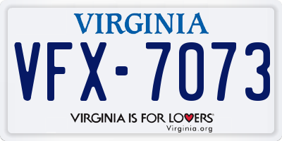 VA license plate VFX7073