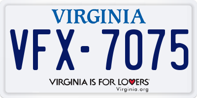 VA license plate VFX7075