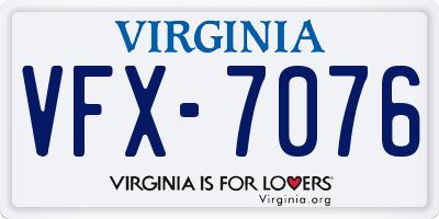 VA license plate VFX7076