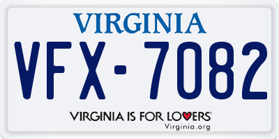 VA license plate VFX7082