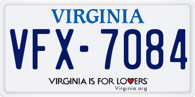 VA license plate VFX7084