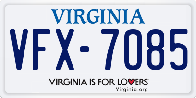 VA license plate VFX7085