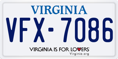 VA license plate VFX7086