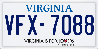 VA license plate VFX7088