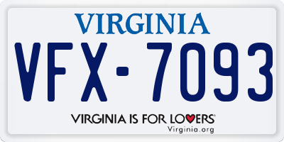 VA license plate VFX7093
