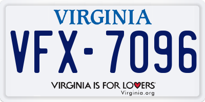 VA license plate VFX7096