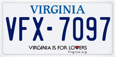 VA license plate VFX7097