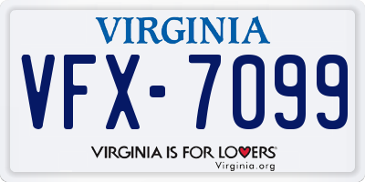 VA license plate VFX7099