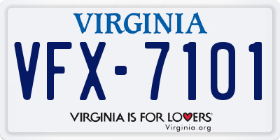 VA license plate VFX7101
