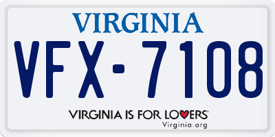 VA license plate VFX7108