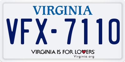 VA license plate VFX7110